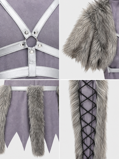 Fantasy character costume with a horned headpiece