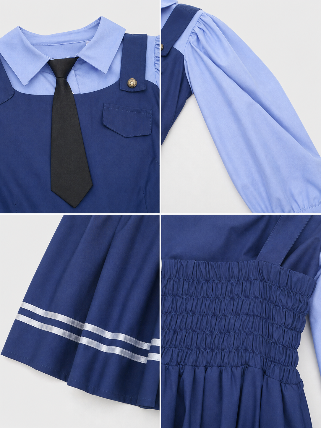 Police Costume with Skirt, Tie, and Badge