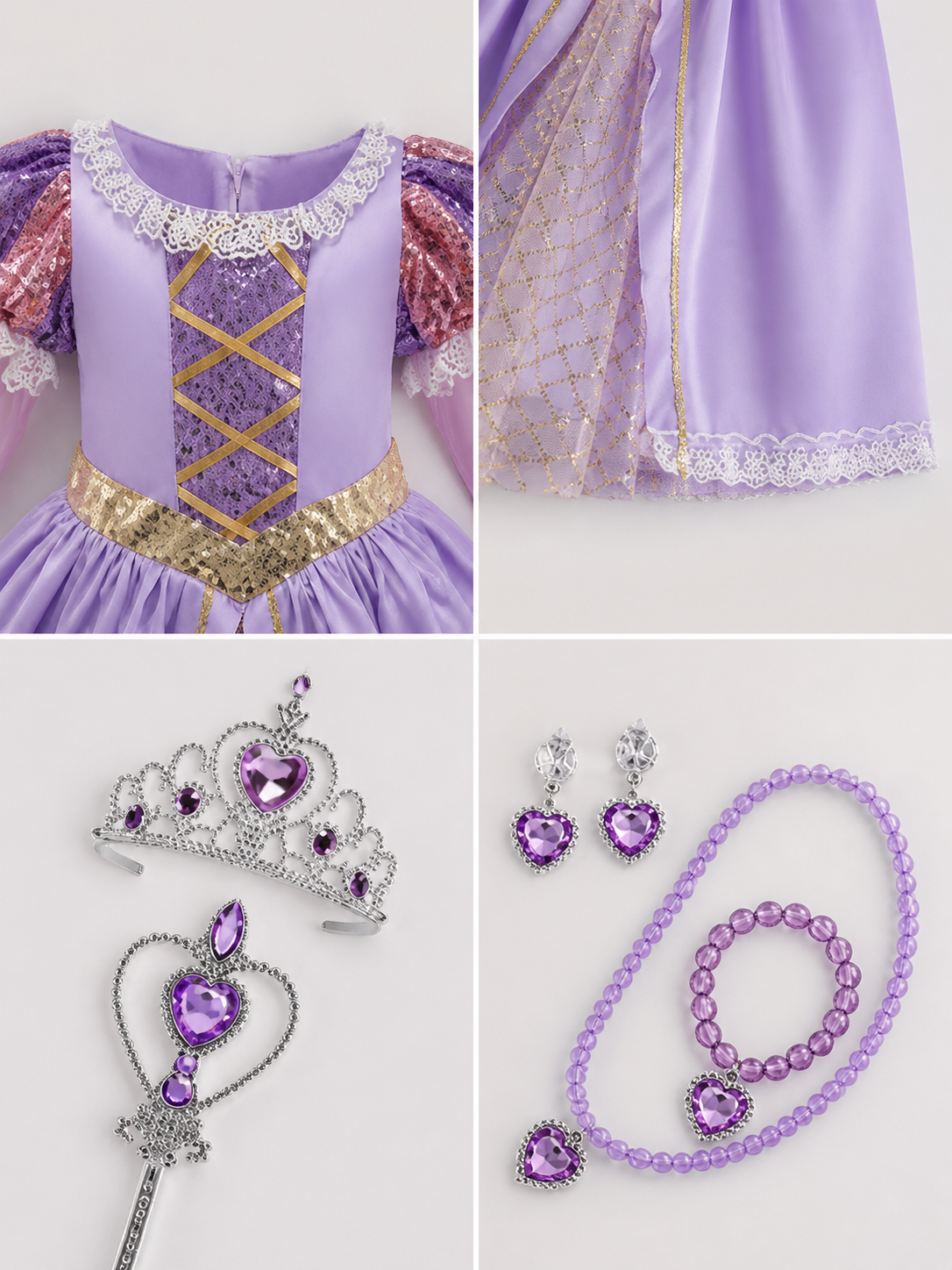 Princess Costume with Accessories for Halloween detail view