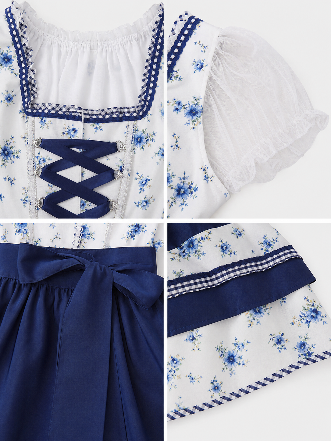 Bavarian Dirndl Dress with Apron for Oktoberfest