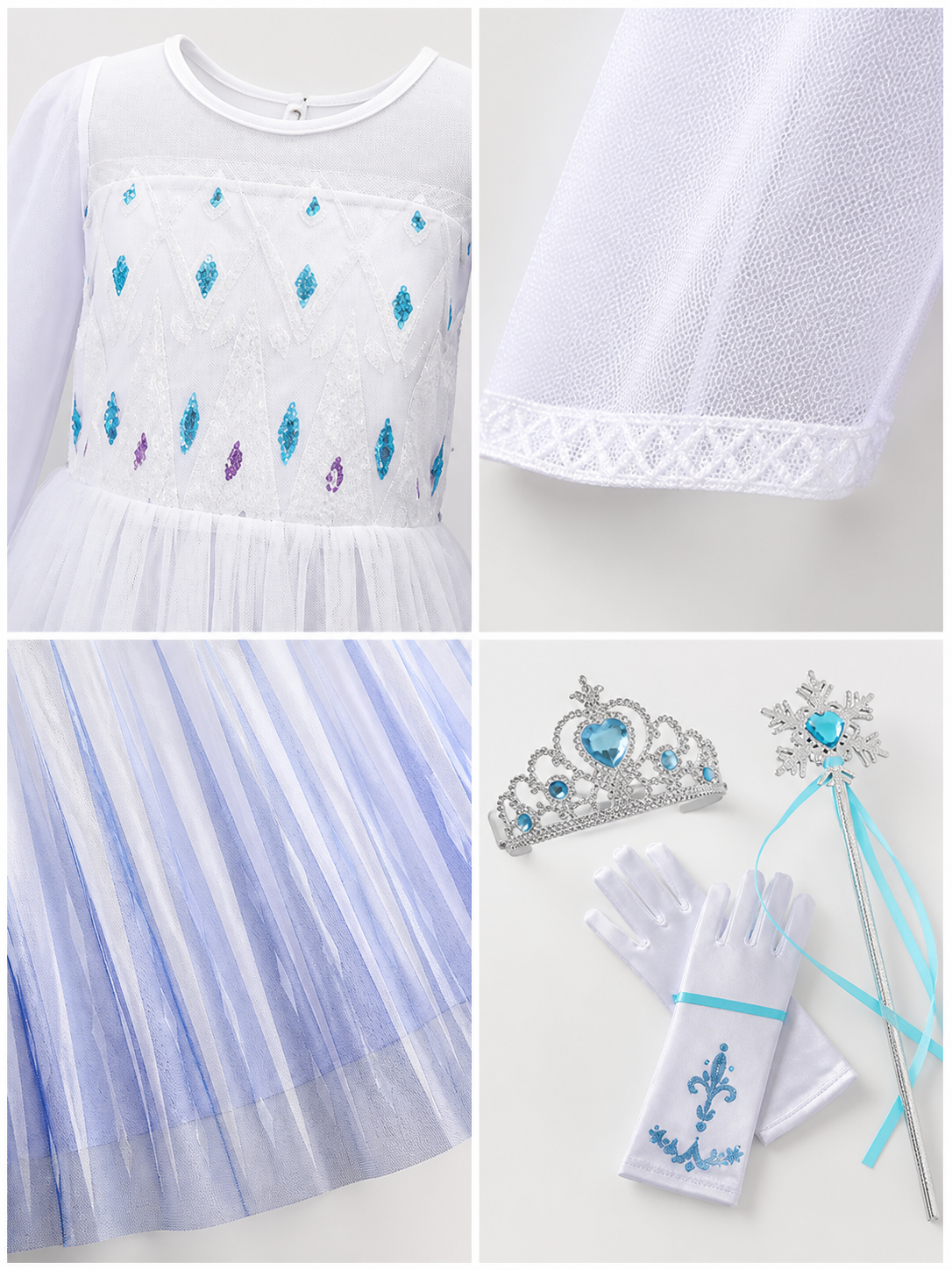 Snow Queen Carnival Costume for Halloween detail view