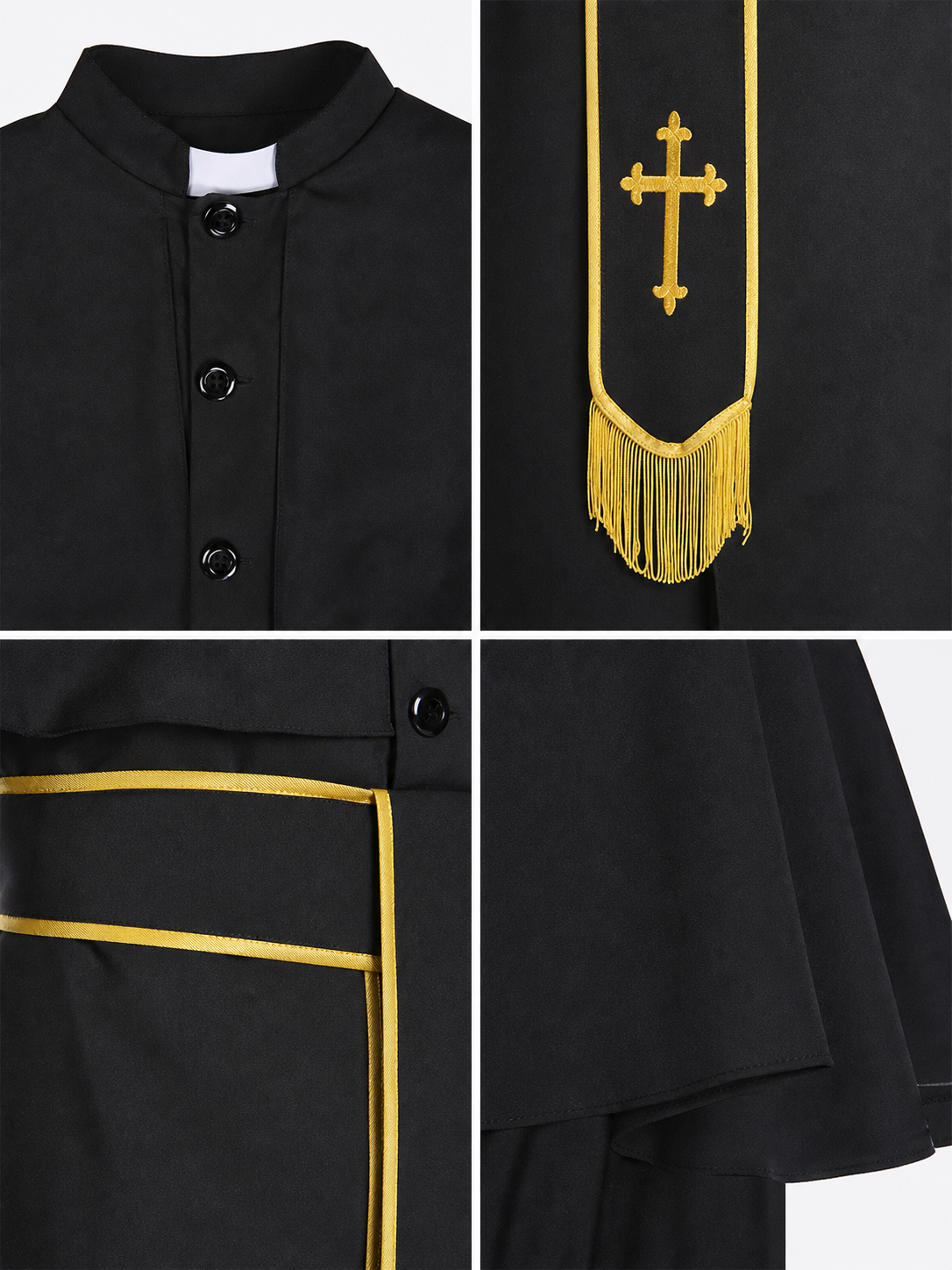 Carnival religious robe with a cross for a masquerade