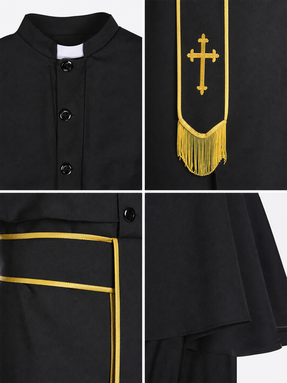 Carnival religious robe with a cross for a masquerade