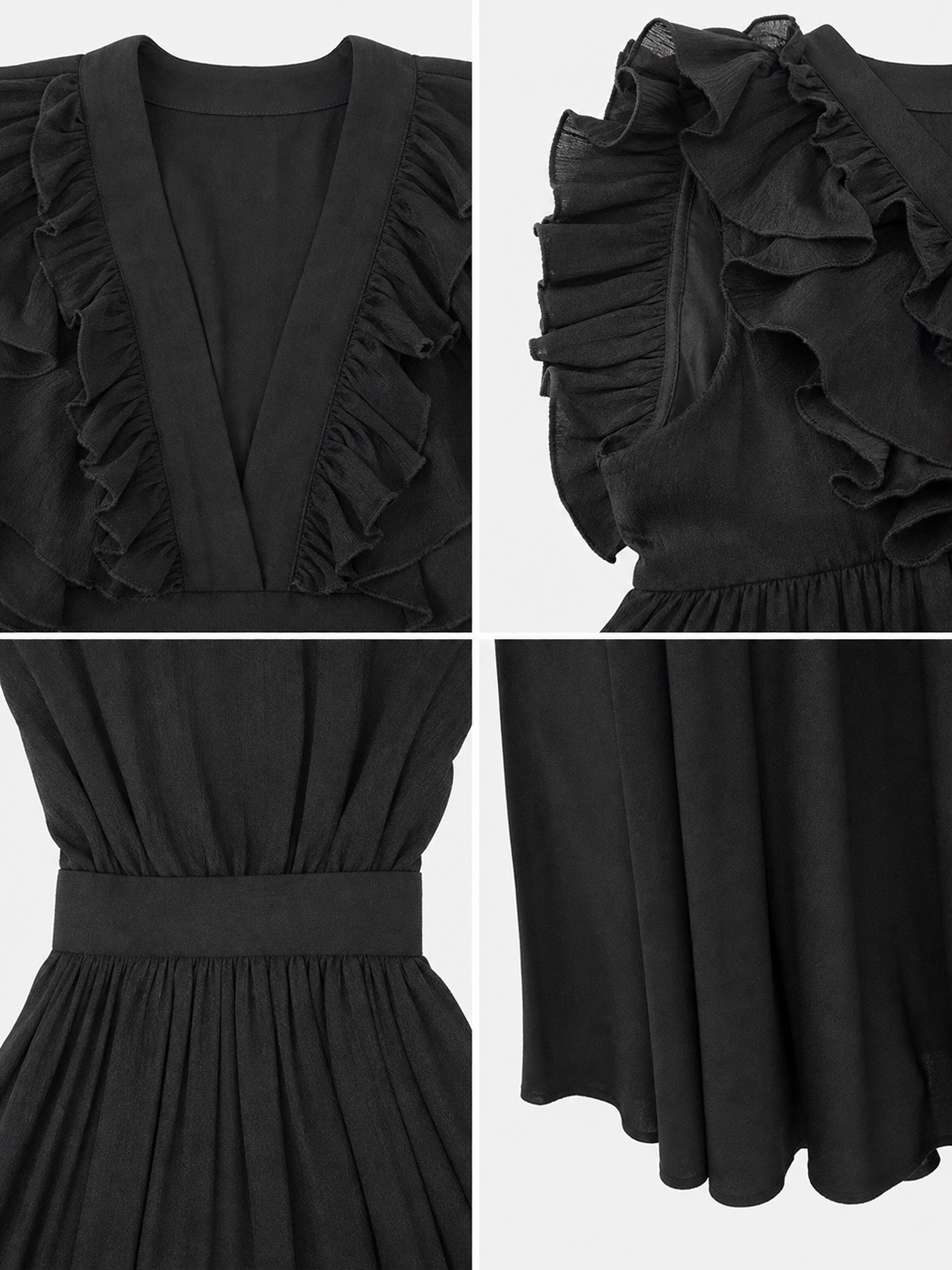 Floor-Length Evening Dress with a Deep V-Neckline