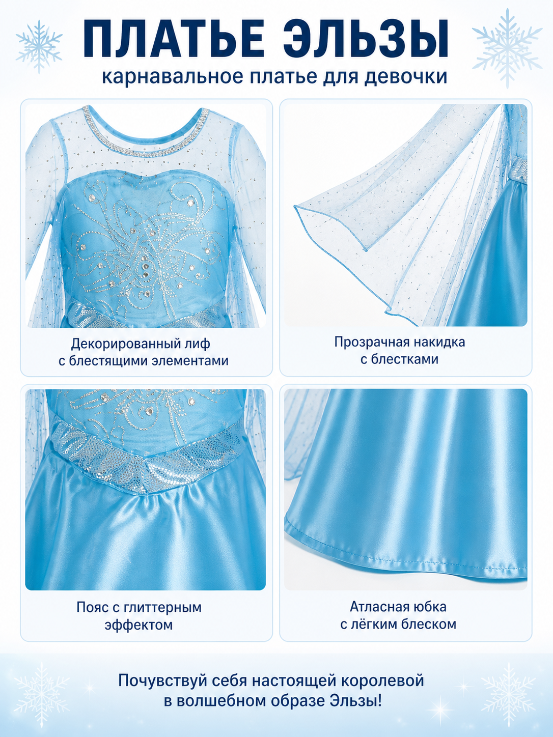 Long Blue Princess Dress with Butterfly and Train detail view