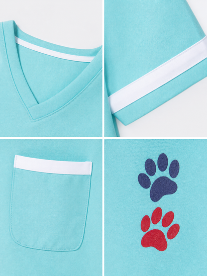 Veterinarian Medical Uniform Role-Play Costume: The set includes a short-sleeve
