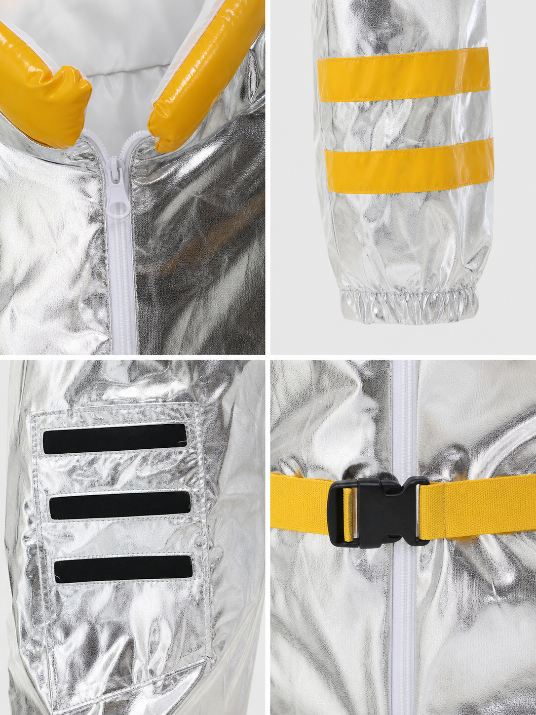 One-Piece Astronaut Costume with Patches and Visor detail view