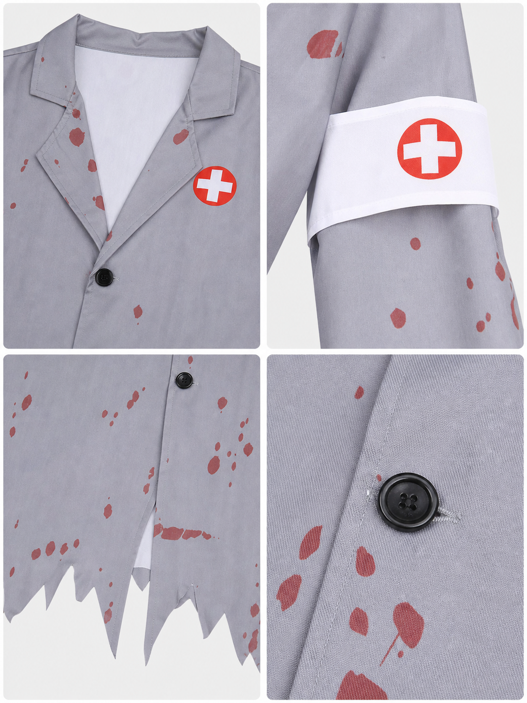 Doctor Costume with Blood Stains and Knife