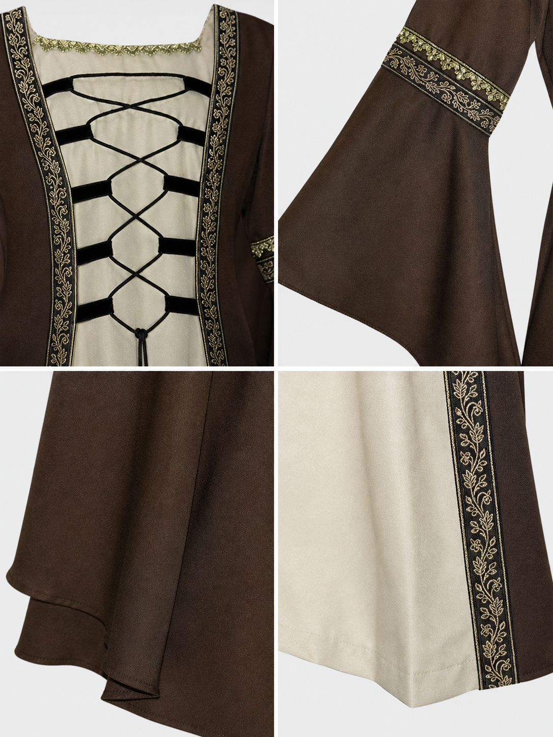 Long Renaissance-Style Dress with Sleeves
