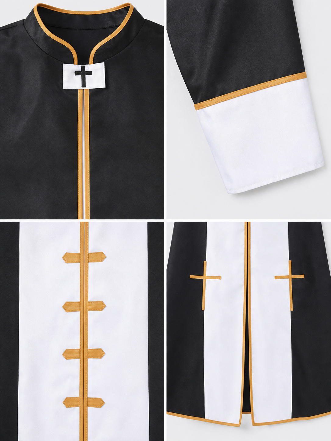 Ritual Robe with Cross, Black and White, Cosplay