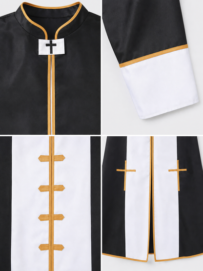 Ritual Robe with Cross, Black and White, Cosplay