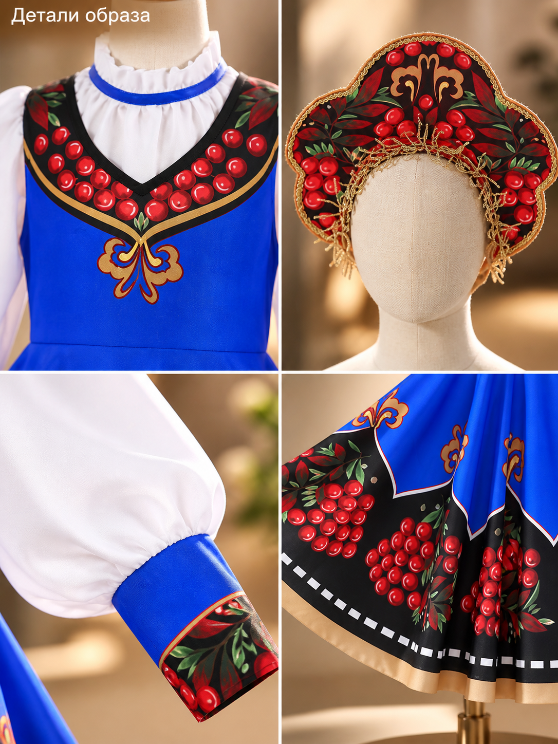 Russian-Style Stage Costume with Sarafan detail view