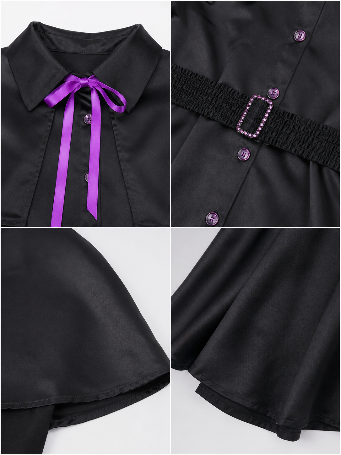 Halloween witch costume with cape and hat