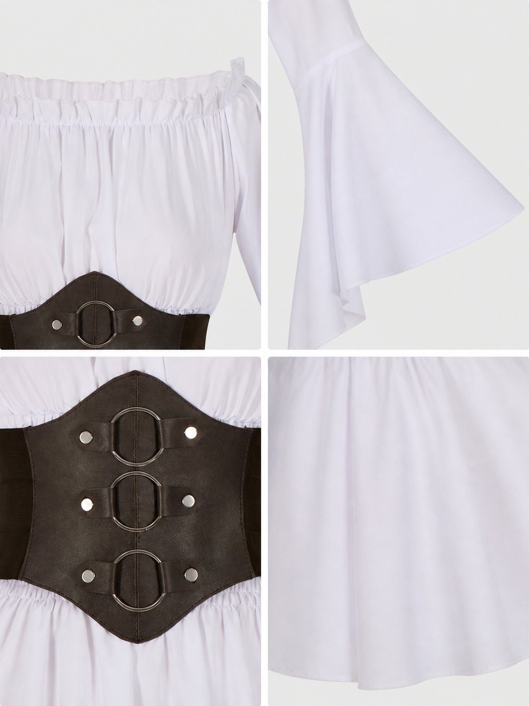 Off-the-Shoulder Blouse with Belt for Cosplay