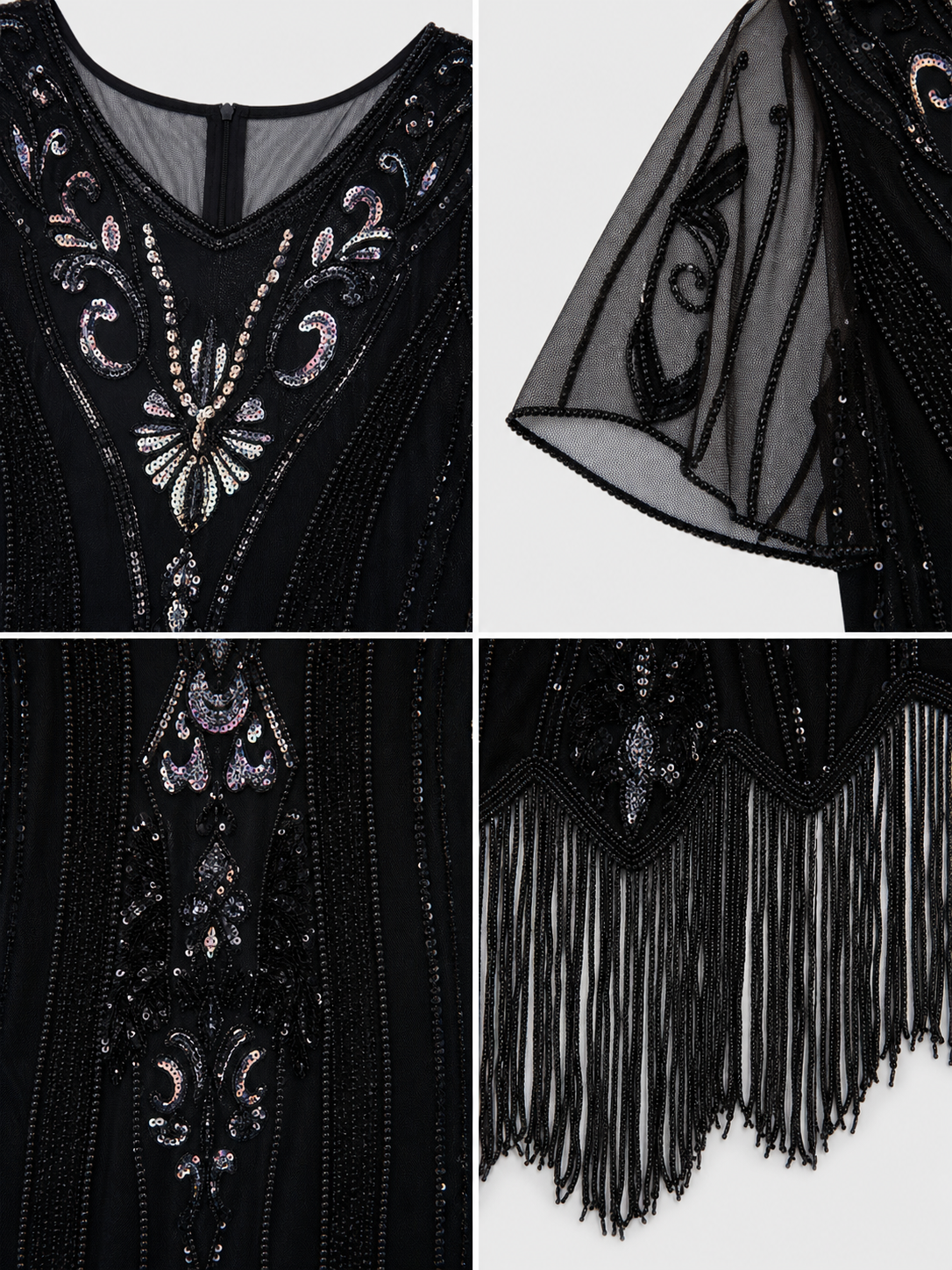 Vintage 1920s Dress with Sequins and Fringe