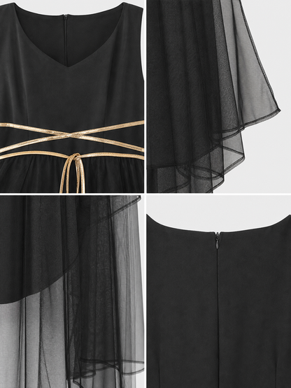 Greek-Style Costume with Black Dress and Gold Belt