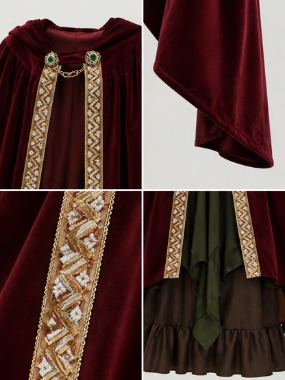 Medieval Hooded Cape for the Stage detail view