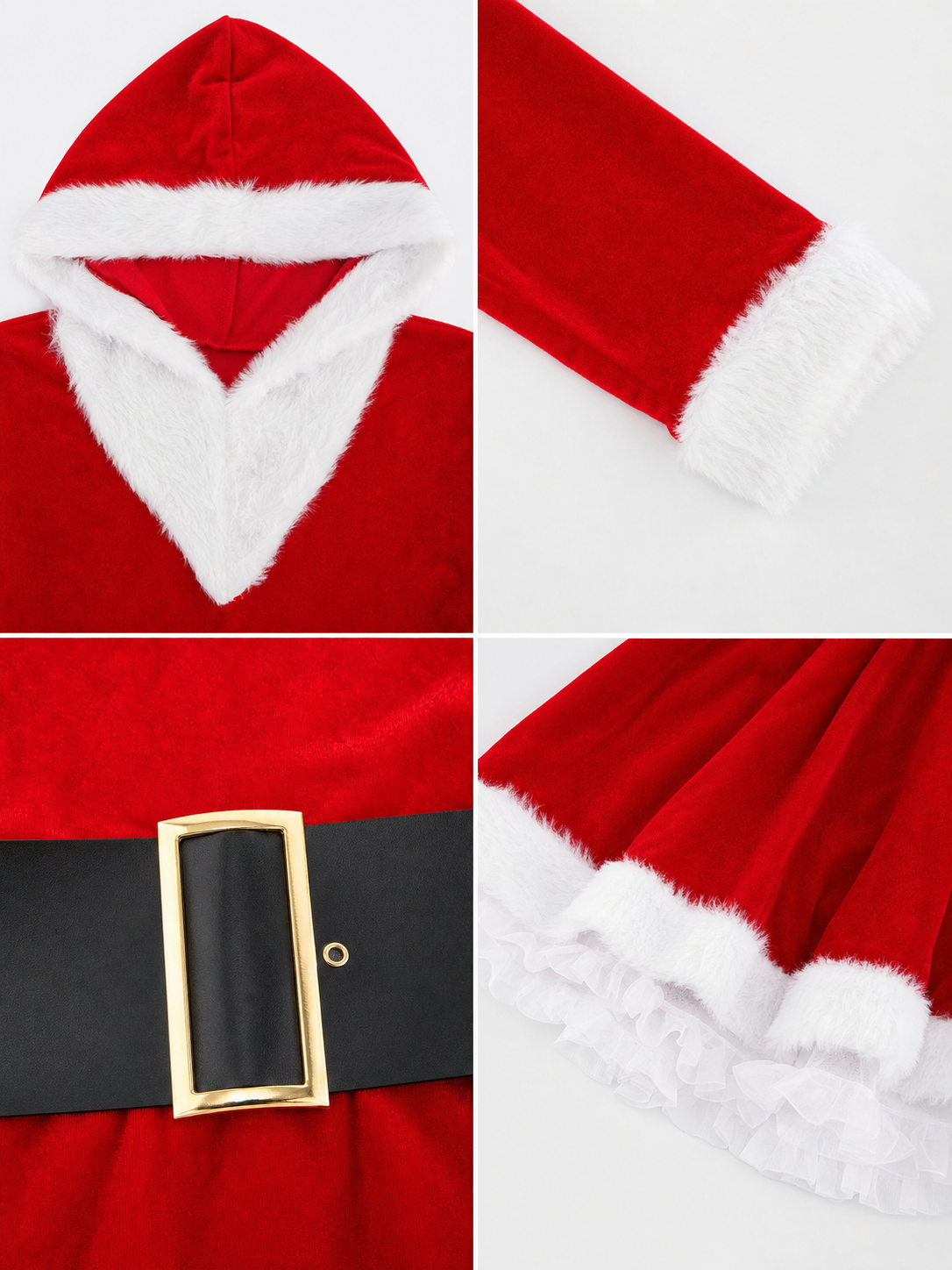 New Year's Costume Dress with Hood and Belt