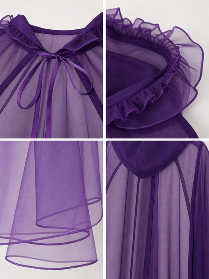 Witch Costume with Hat and Purple Cape