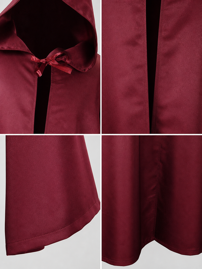 Hooded Cosplay Cloak, Burgundy