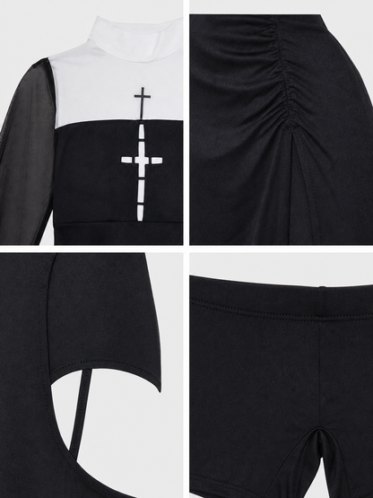 Nun-Style Carnival Costume with Headwear
