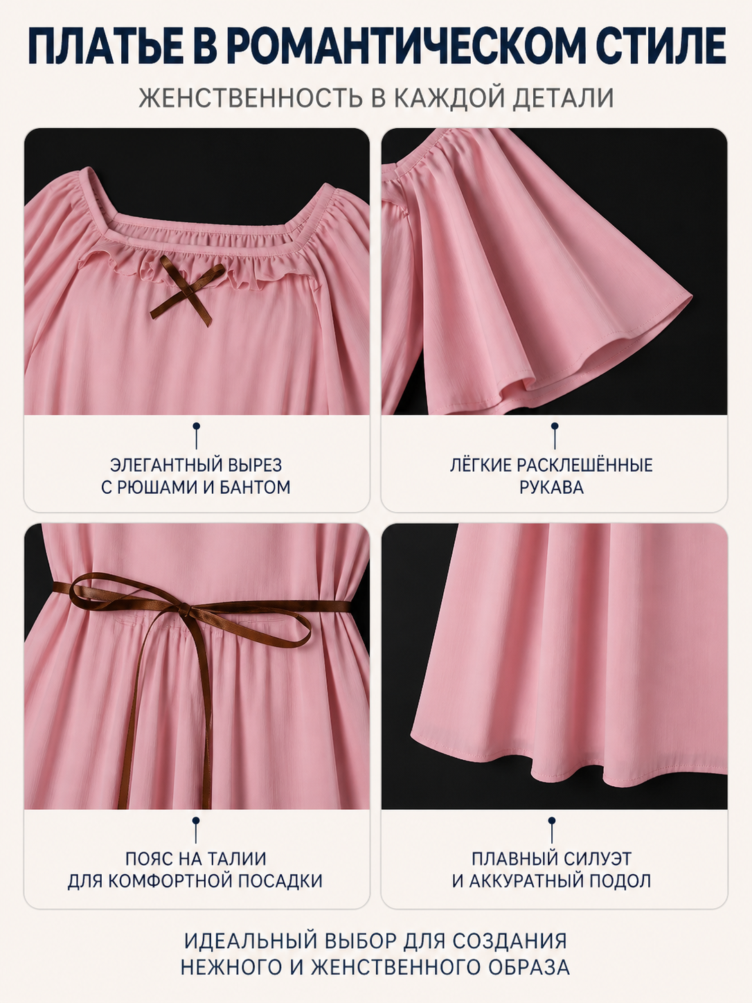 Pink Cosplay Dress with Belt and Long Skirt detail view