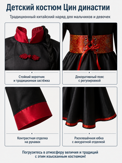 Zombie Costume Dress with Red Belt for Halloween detail view