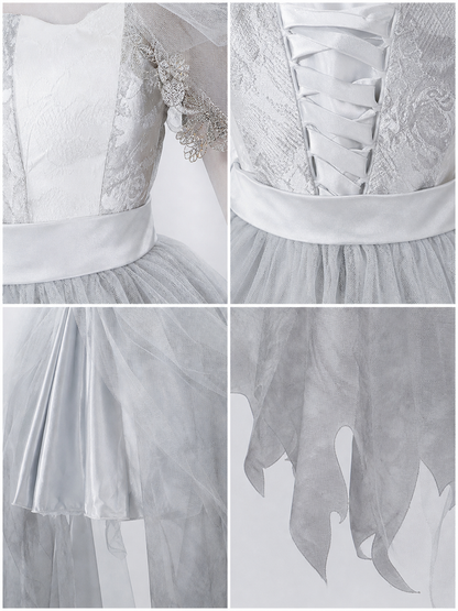 Gothic cosplay dress costume with veil