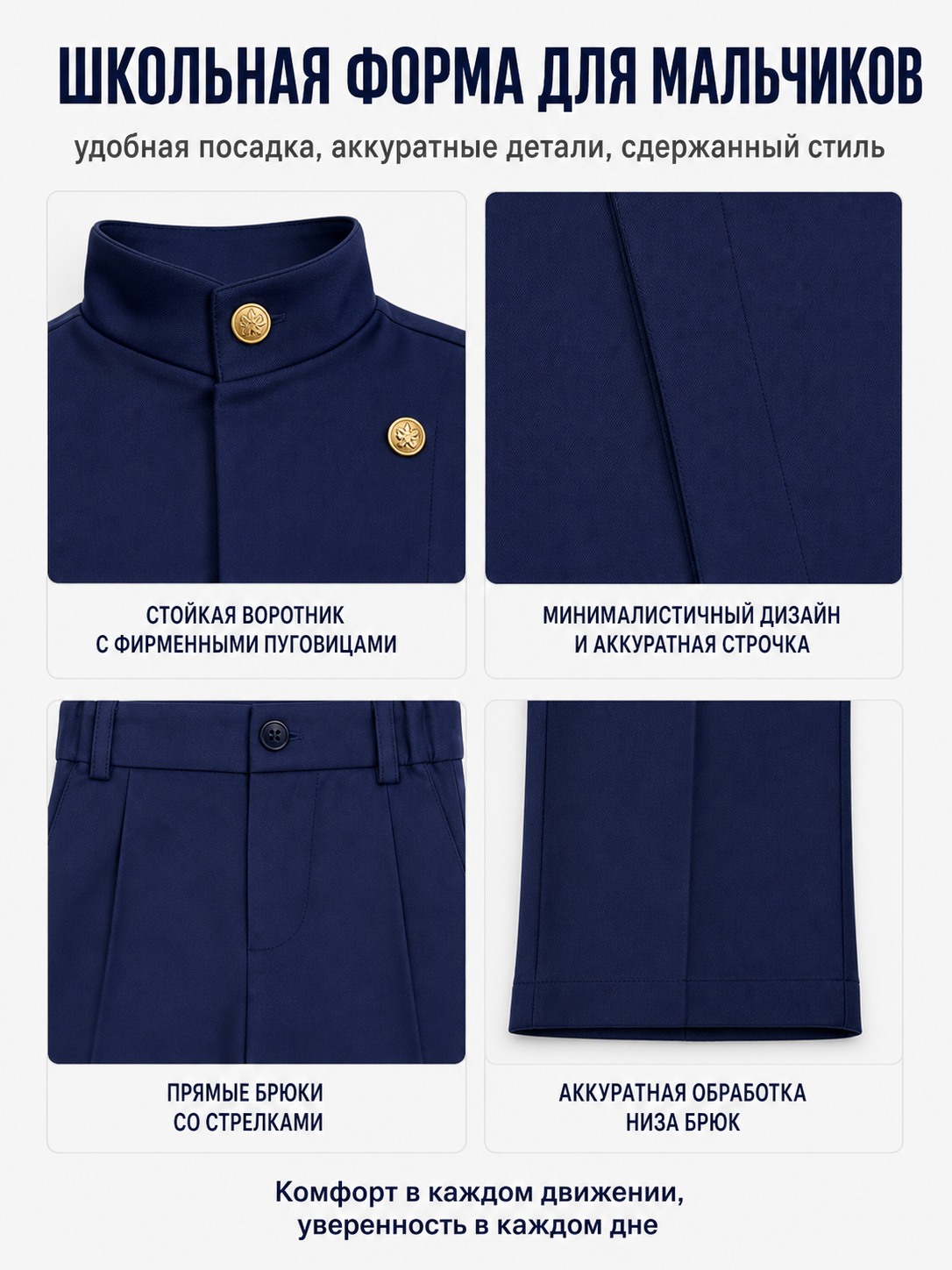 Jujutsu Kaisen Costume, Blue with Gold Buttons product detail composite