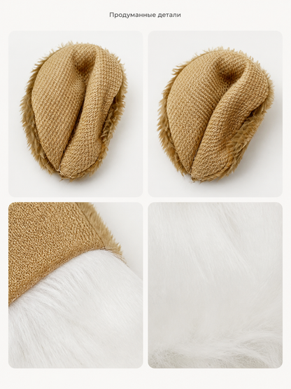 White Lion Mane Carnival Headpiece for Halloween detail view