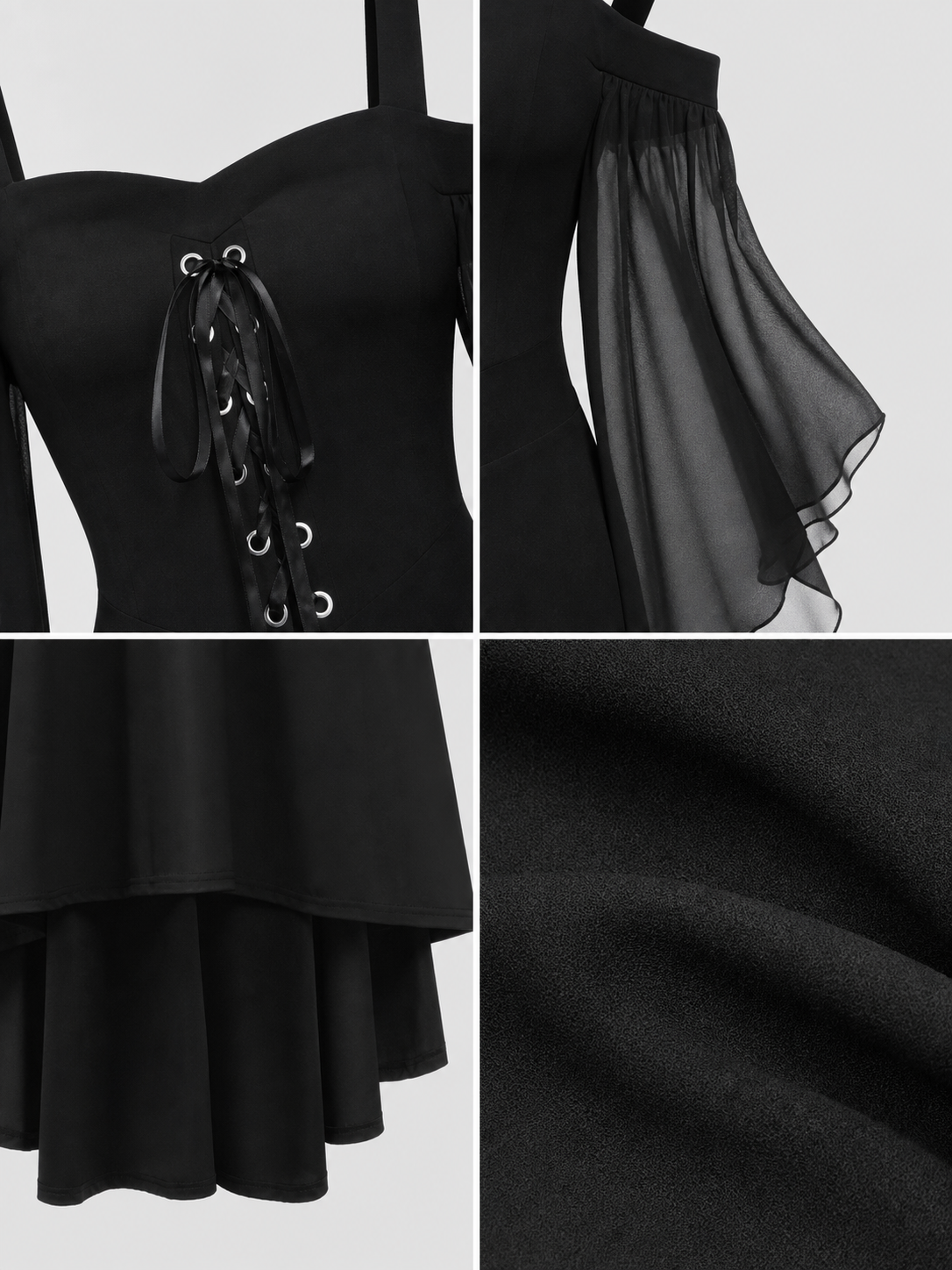 Gothic Lace-Up Strappy Dress