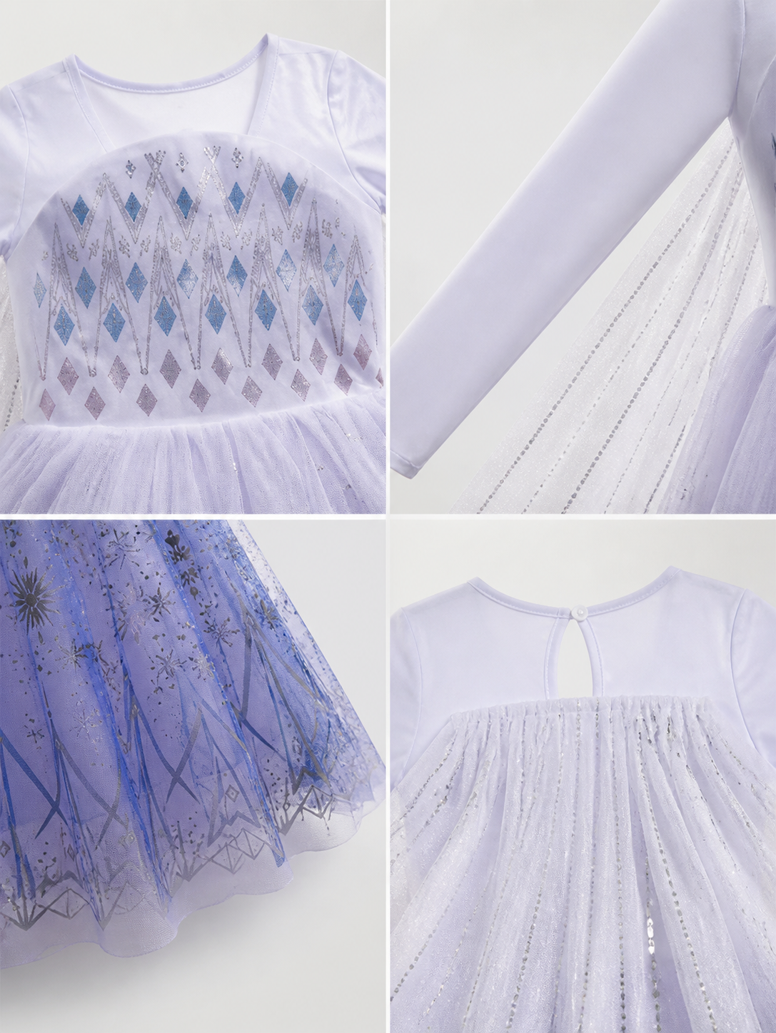 Glowing Snow Queen Carnival Dress for Cosplay detail view