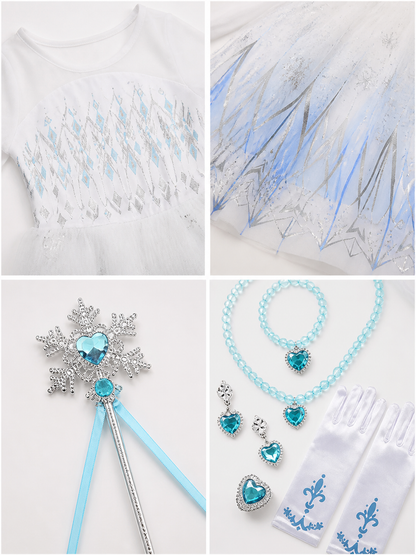 White and Blue Princess Costume for Halloween detail view