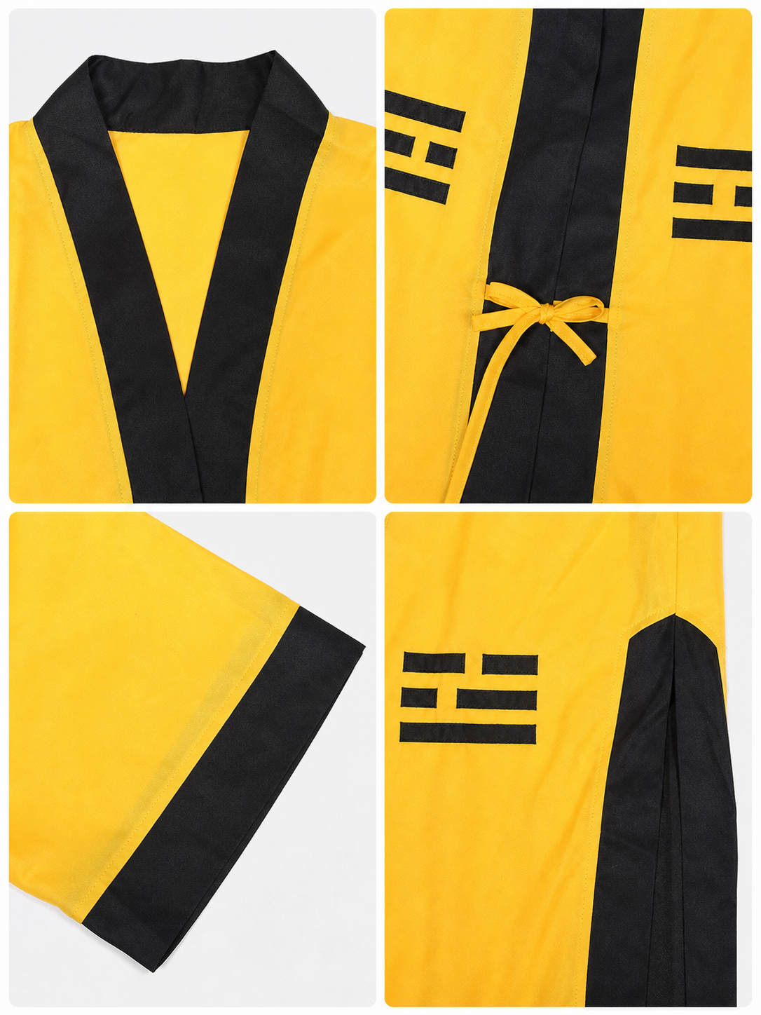 Yellow Taoist Costume with Black Trim and Hat