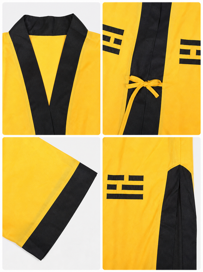 Yellow Taoist Costume with Black Trim and Hat