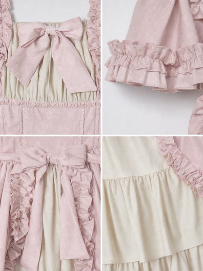 Rococo-Style Costume Dress with Ruffles and Bow