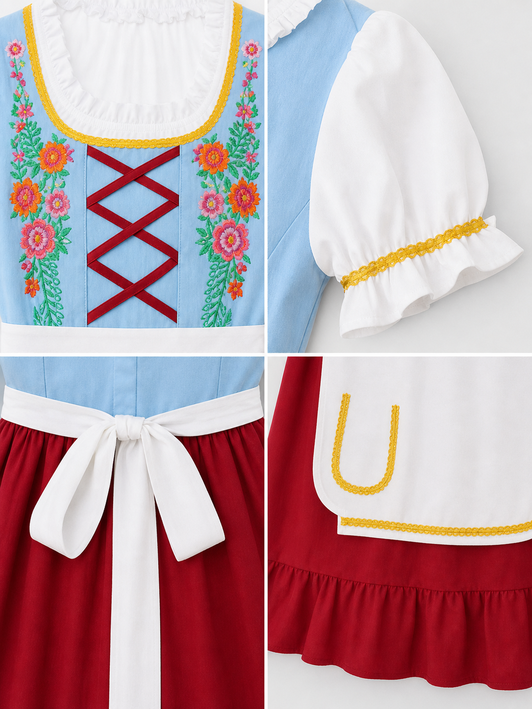 Bavarian Carnival Dress with Apron for Oktoberfest