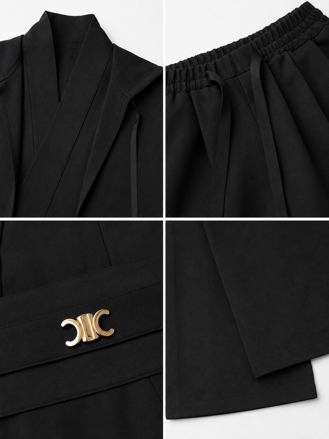 Cosplay Costume: Black Layered Outfit with Cloak