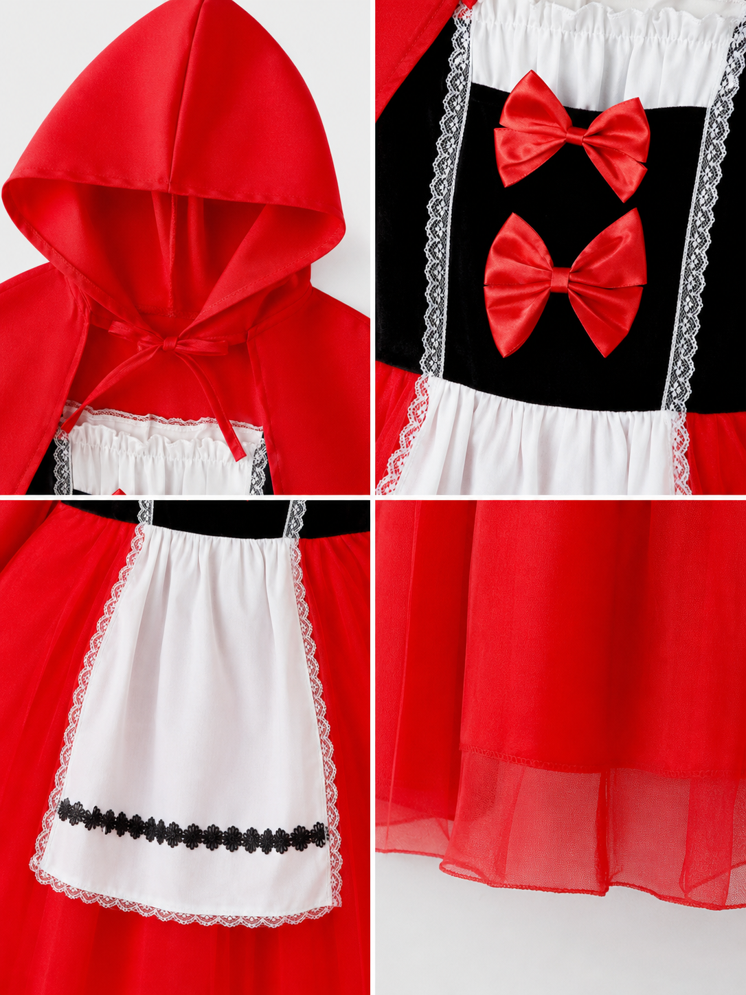 Little Red Riding Hood Costume with Dress and Cape
