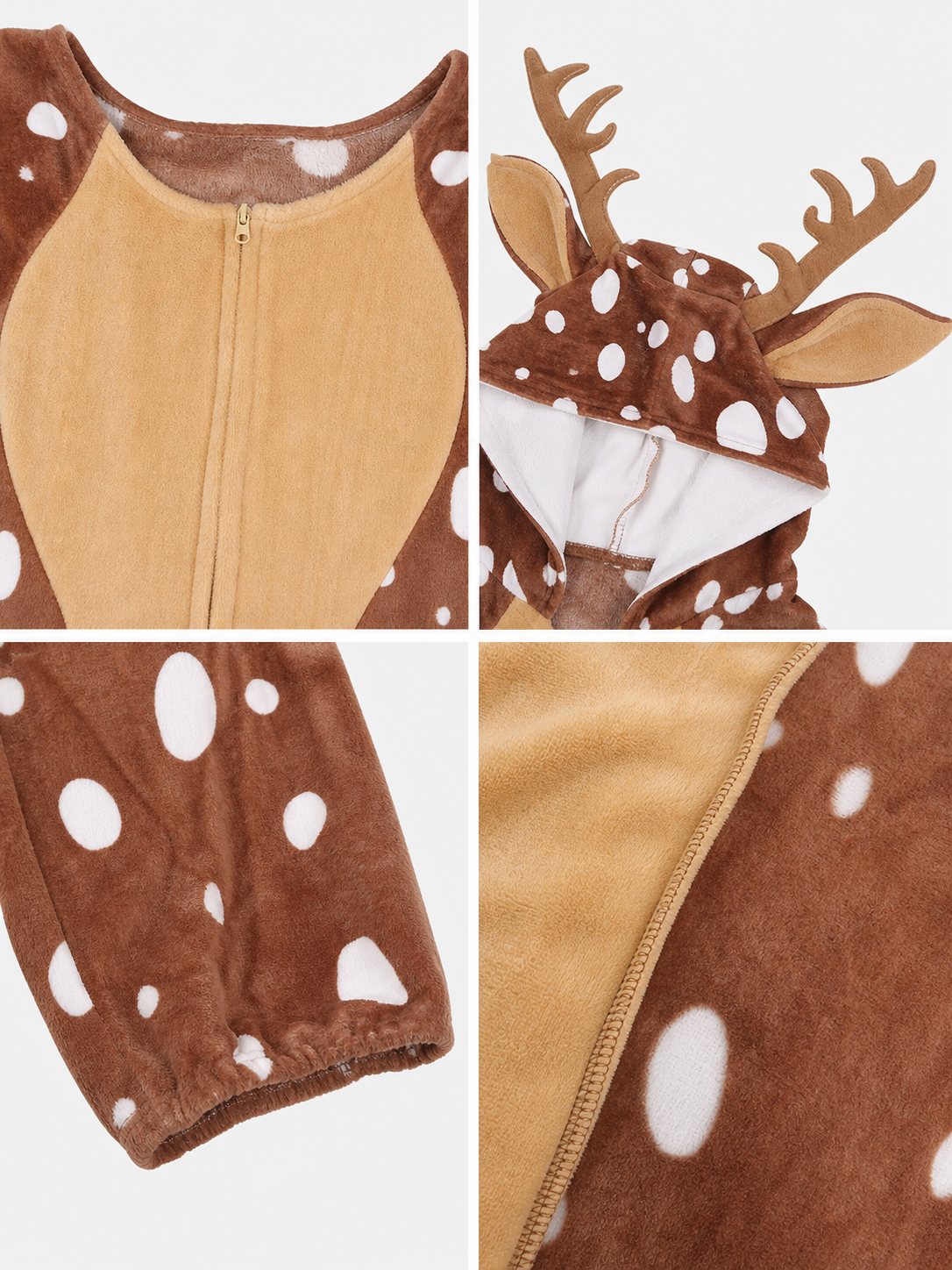 Deer Costume with Hood and Antlers