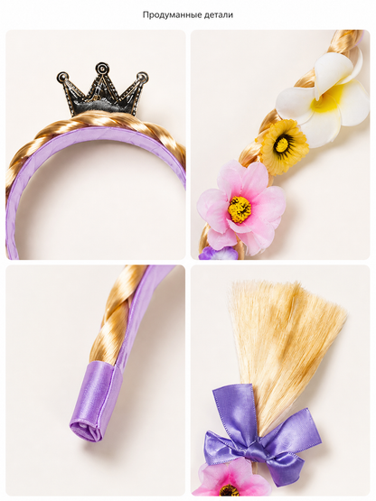 Halloween Carnival Headband with Flowers and Crown detail view