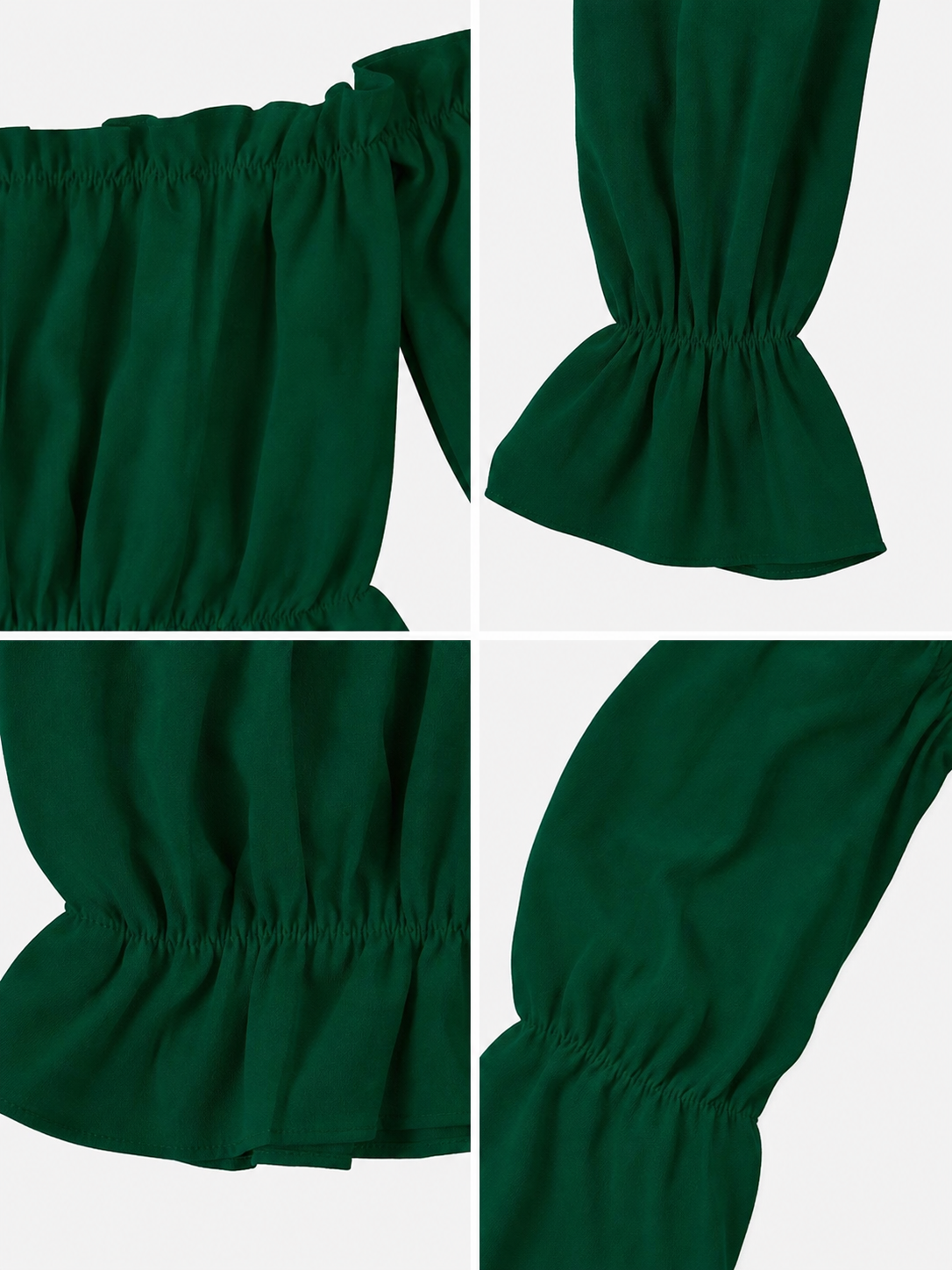 Off-the-Shoulder Blouse with Puff Sleeves