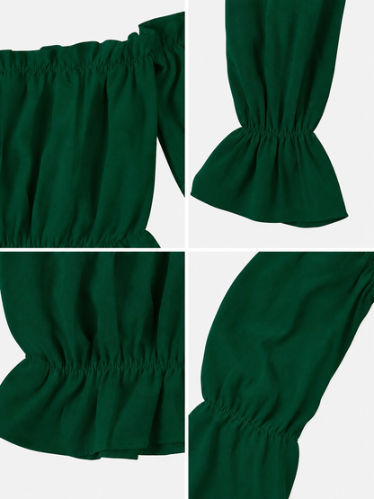 Off-the-Shoulder Blouse with Puff Sleeves