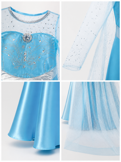 Blue Princess Costume for Halloween detail view