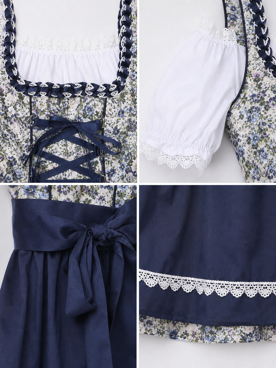 Folk Dress in Bavarian Style with Apron