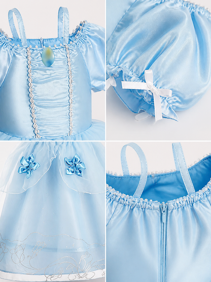 Blue Princess Carnival Costume for Halloween detail view