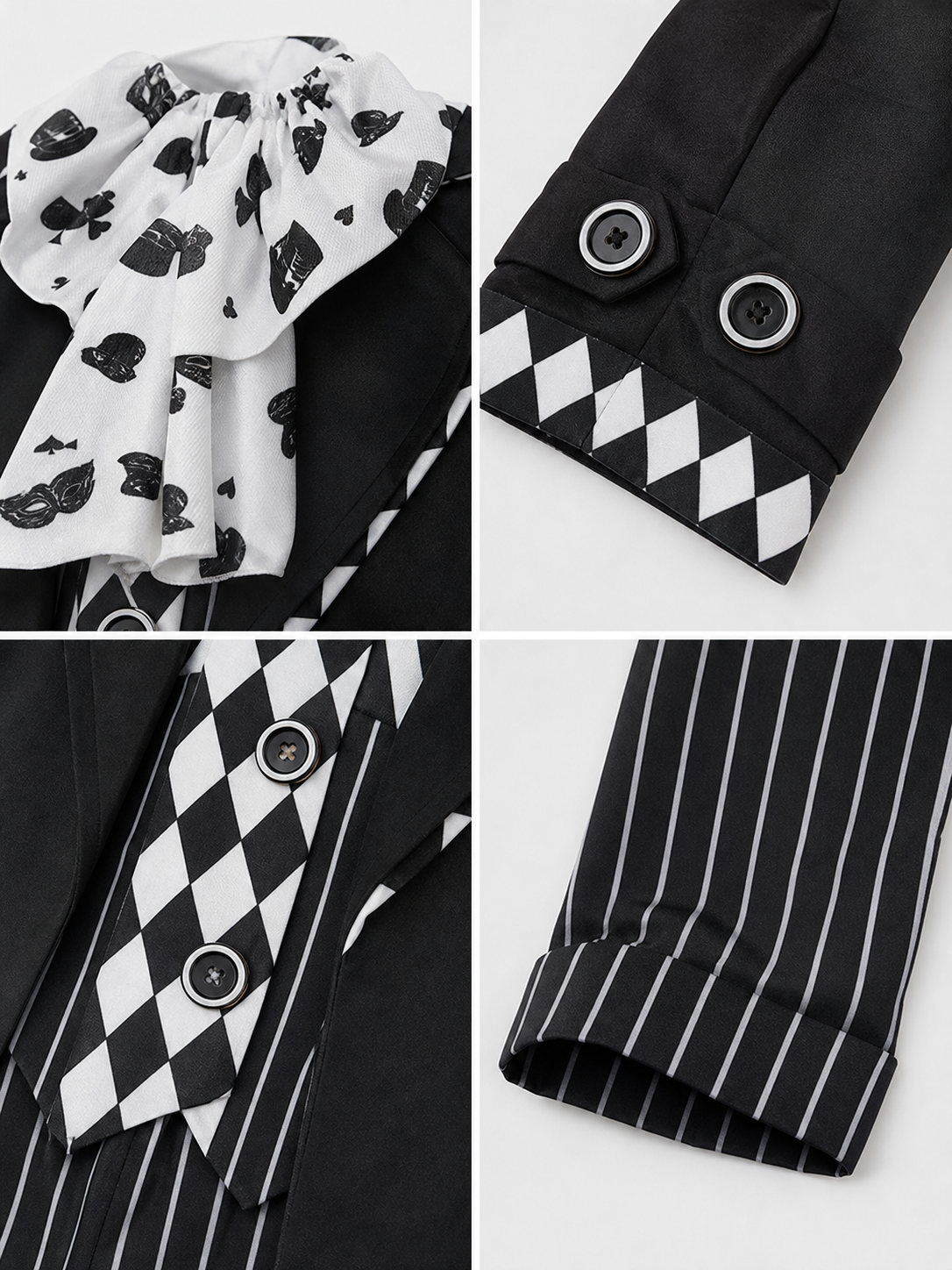 Gothic Magician Costume with Top Hat for Halloween
