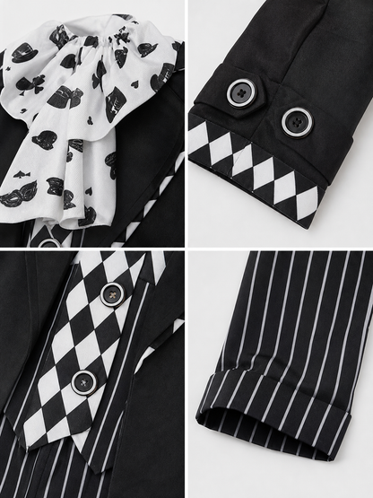 Gothic Magician Costume with Top Hat for Halloween