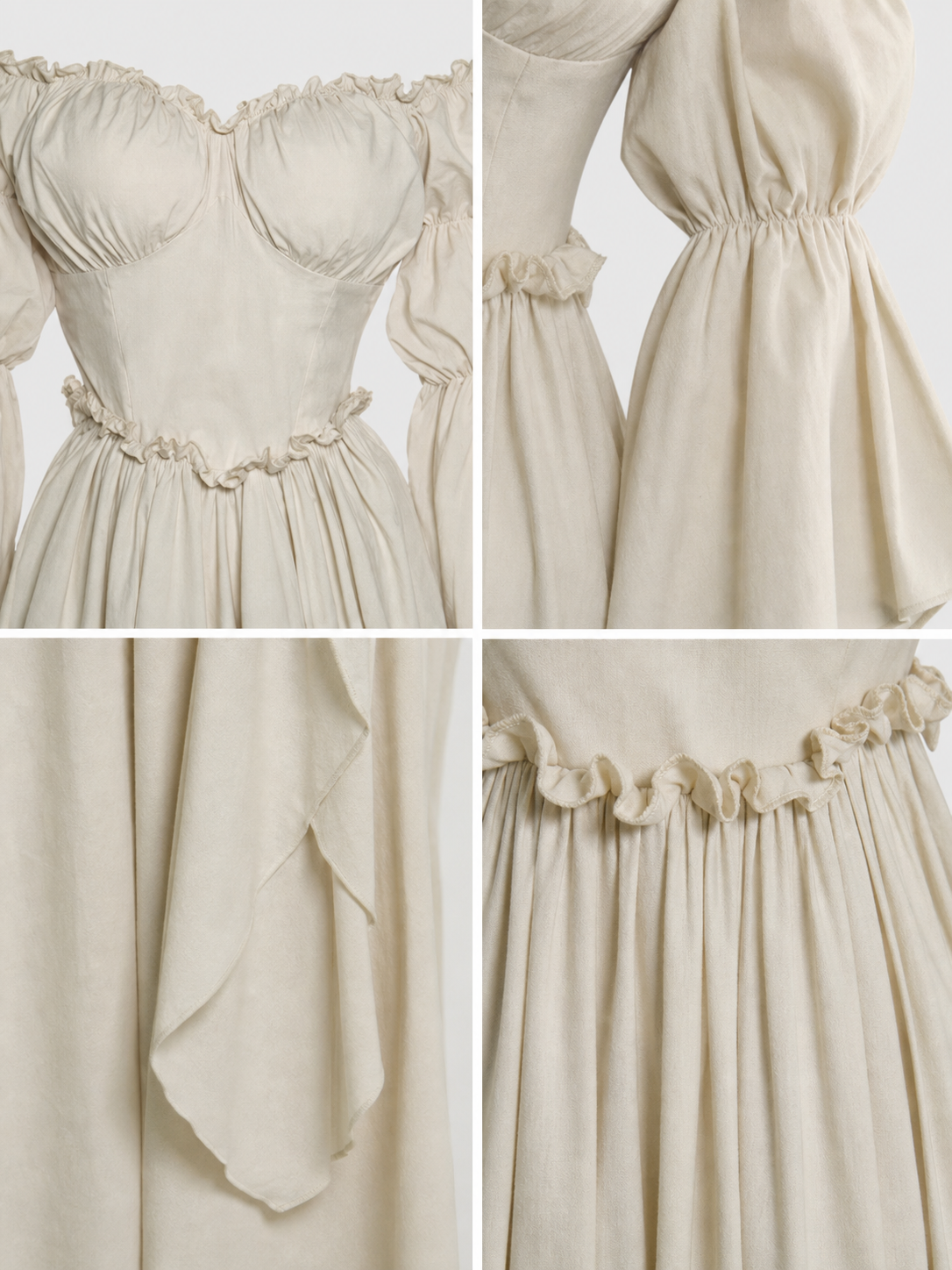 Long Vintage-Style Ruffled Dress