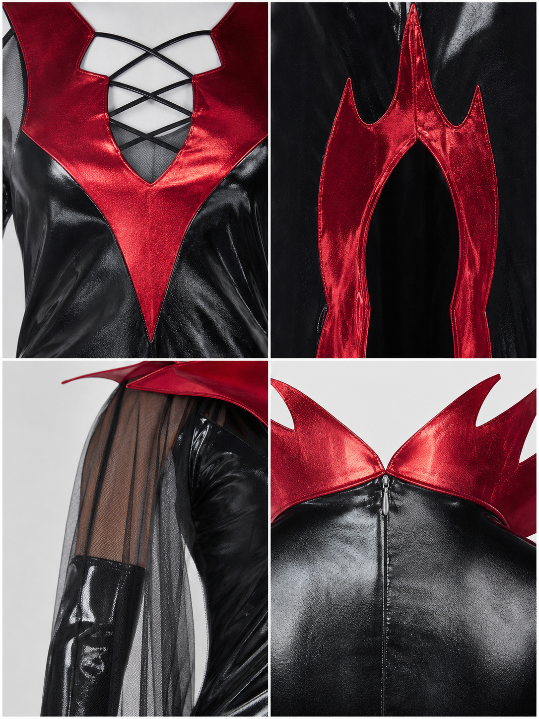 Gothic Vampire Costume with Cape and Lacing